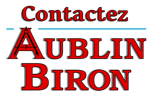 Logo rouge et transparent contactez AUBLIN ENTREPRISE
